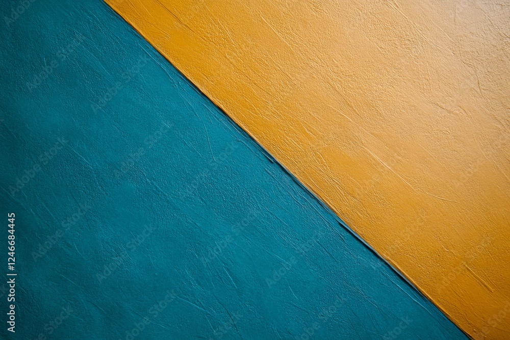 Fototapete Bright background features abstract geometric shapes in contrasting colors, showcasing a modern artistic approach with ample copy space for creative use