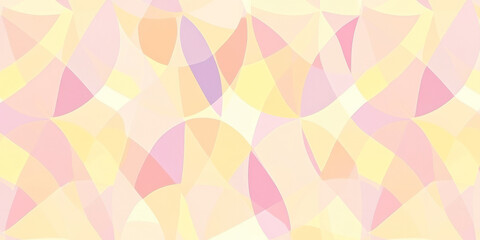 A seamless background of intersecting geometric shapes in peach fuzz, sunshine yellow, and lilac, forming a clean, minimalist abstract pattern.
