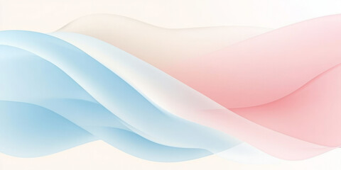Obraz premium A soft and dreamy abstract design with three colors--light pink, baby blue, and ivory--flowing together in a smooth, delicate gradient. Ideal for romantic branding, wedding designs, or calming digital