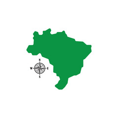Brazil map. Abstract design, vector illustration