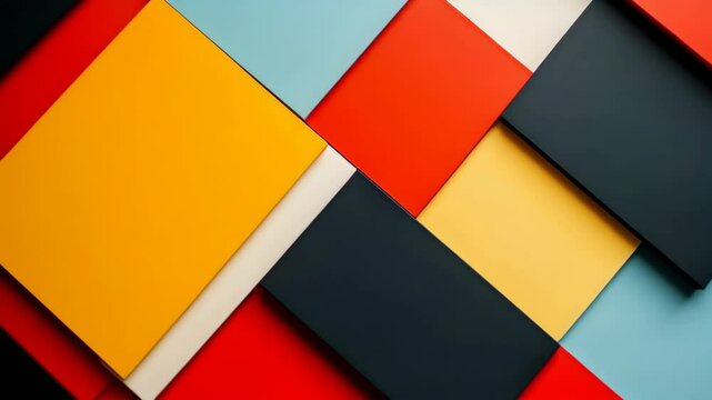Colorful collage of squares and rectangles in various colors. The image is abstract and has a playful, creative vibe