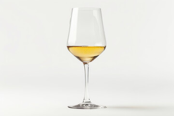 close up horizontal isolated image of a glass of white wine over a neutral background, copy space