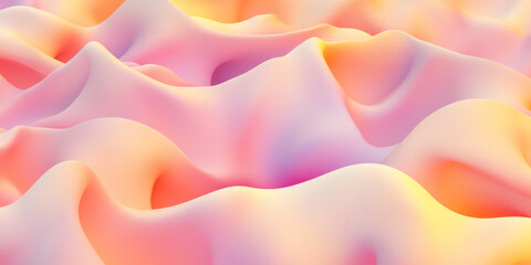 Obraz premium A seamless gradient background with vibrant peach fuzz tones, shifting into gentle pastel pinks and yellows, evoking warmth and serenity in soft waves.