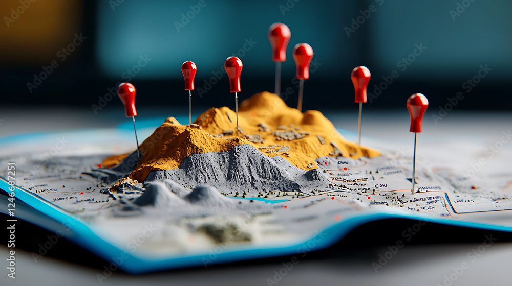 Aufkleber exploring elevation mapping techniques geographic locations 3d model visualization indoor environmen