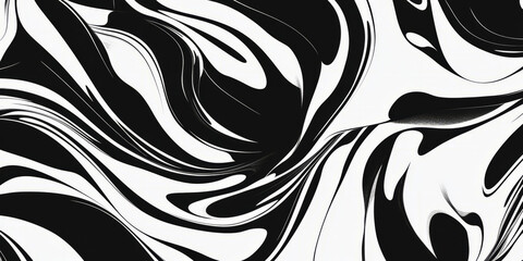 A dramatic black and white background with bold, abstract shapes and swirling patterns. The high-contrast design gives it a striking, artistic feel, perfect for creative advertising or modern art