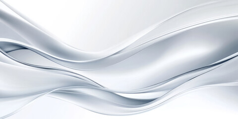 Obraz premium Abstract liquid metal background with smooth, flowing waves of molten silver. The dynamic shapes create a mesmerizing effect with organic curves and glossy highlights, resembling a futuristic fluid