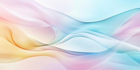 Fototapeta premium A soft, watercolor-inspired abstract background blending shades of pastel blue, pink, and yellow. The flowing, gentle design is ideal for spa branding, feminine web visuals, or peaceful product