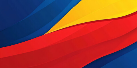 A rich and energetic abstract background with layers of bold red, blue, and yellow, creating a sense of motion and intensity. This striking design is ideal for modern advertising, event promotions, or