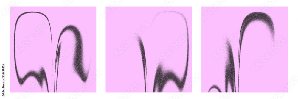 Poster the abstract representation of noise patterns on a pink background, demonstrating visual distortions