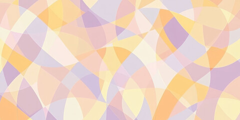 A seamless background of intersecting geometric shapes in peach fuzz, sunshine yellow, and lilac, forming a clean, minimalist abstract pattern.