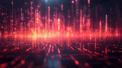 Fototapeta premium Business transformation concept, abstract geometric composition with financial trends, market strategy, and futuristic color scheme