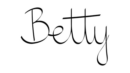 Black handwritten female name "Betty"