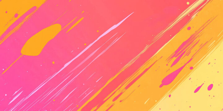 A vibrant abstract background with energetic splashes of orange, pink, and yellow, creating a lively and positive atmosphere. Perfect for social media banners, music visuals, or creative branding