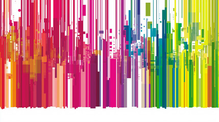 Fototapeta premium Vertical multi-colored lines background with white background