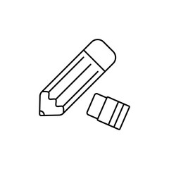 A pencil outline icon with an eraser on the end.