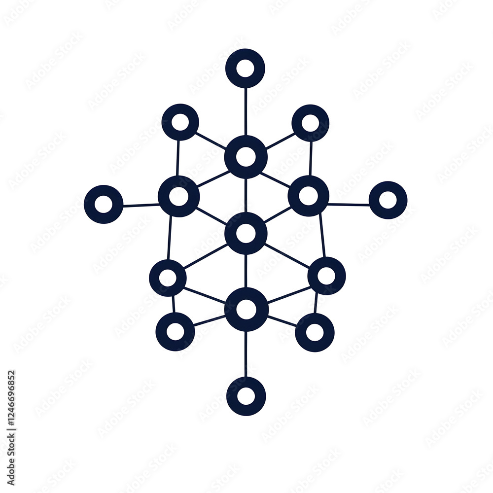 Poster abstract network design with circular nodes and connecting lines