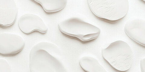 A textured white background with a series of smooth, rounded abstract shapes, almost like smooth stones or bubbles. The soothing, organic design is perfect for wellness websites, minimalist branding,