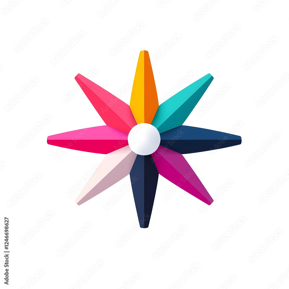 Poster vibrant colorful star shape with dynamic gradient design elements