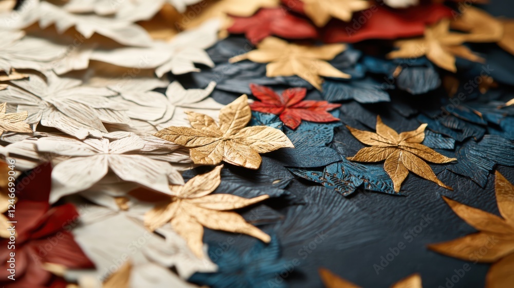Poster capturing the textures and patterns of artisan sombreros at a rustic market emphasizing craftsmanshi