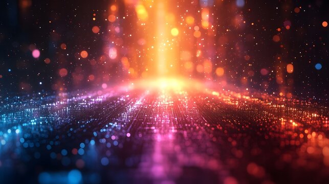 Business concept for new ventures, futuristic startup visualization with vibrant colors