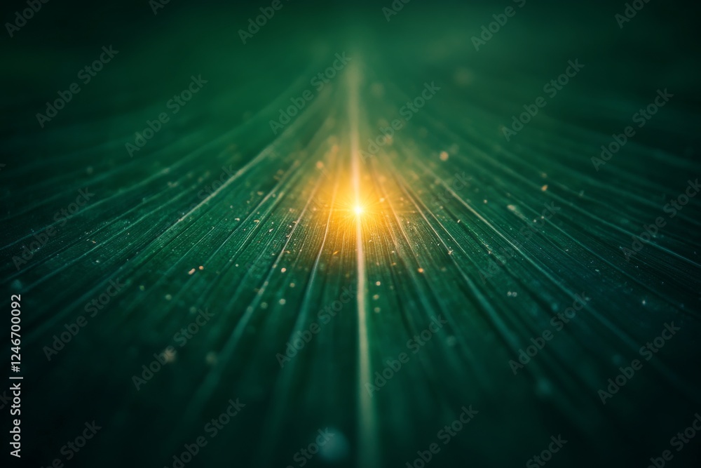 Poster intricate leaf patterns create a soft green background, while a radiant golden star symbolizes the c