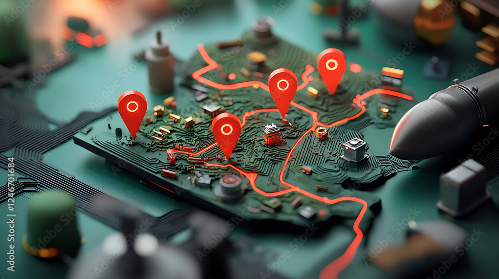 Aufkleber mapping technology innovations on circuit boards digital environment high-resolution imagery futuris