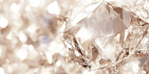 A luxurious champagne-colored diamond background with sparkling reflections that create a delicate yet opulent atmosphere. The soft color and radiant reflections are ideal for elegant invitations,