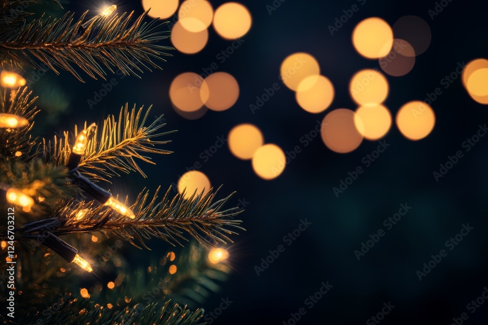 Aufkleber shimmering golden particles and soft bokeh lights create a luxurious holiday atmosphere on a dark na