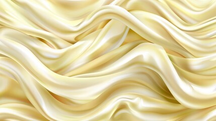 Obraz premium A close-up view of soft, flowing yellow silk fabric, showcasing smooth curves and a gentle sheen.