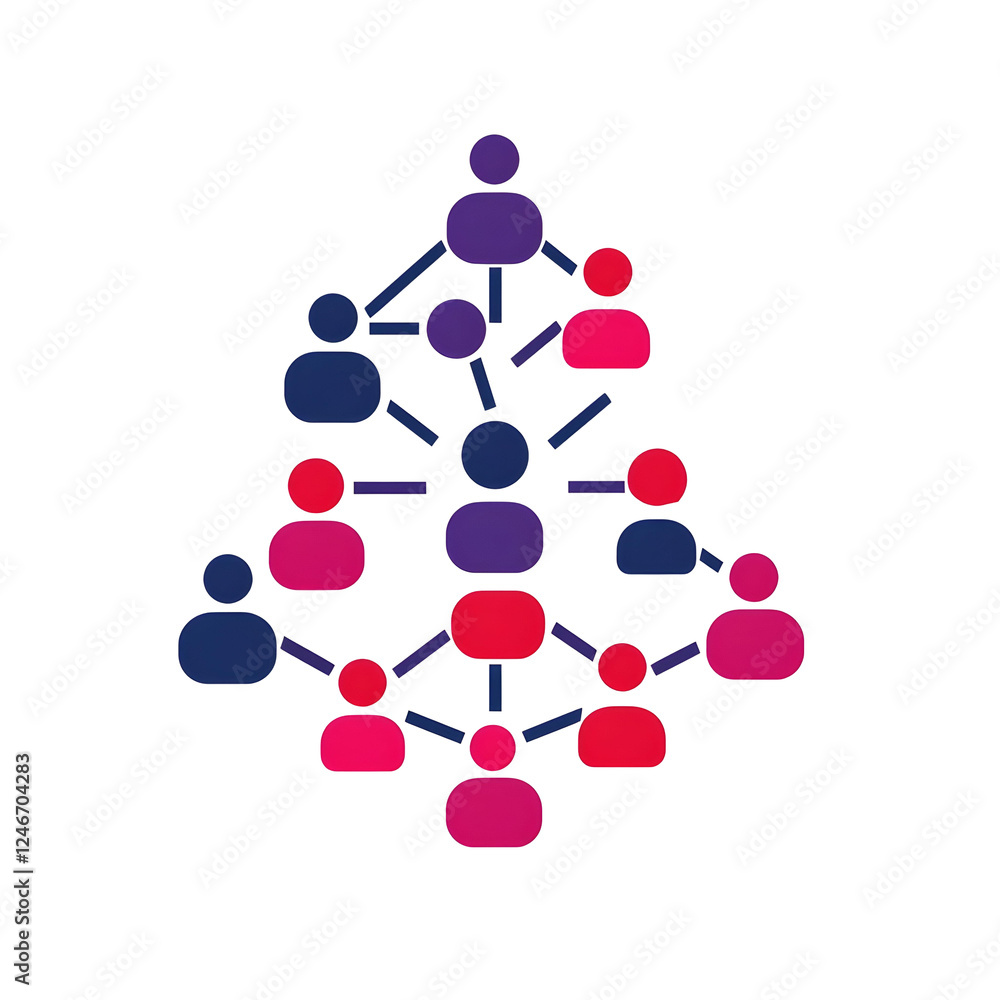 Poster abstract concept of people in a network structure design