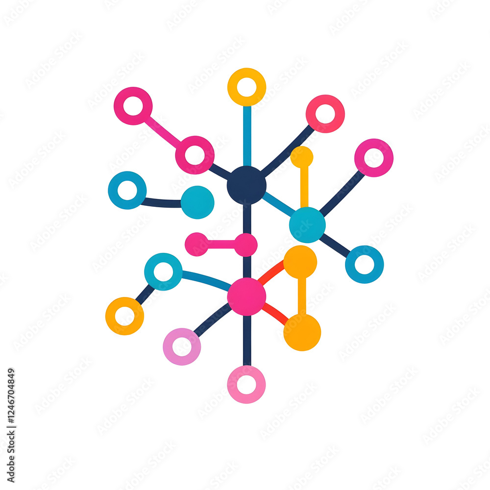 Aufkleber colorful abstract network connection graphics for digital design