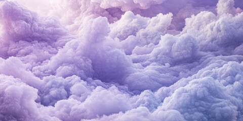 A dreamy, pastel lilac abstract background with soft clouds and misty gradients, resembling a fairytale-like fantasy sky.