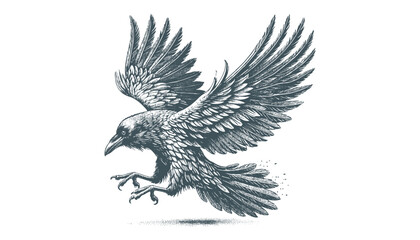 Fototapeta premium crow vector, raven vector