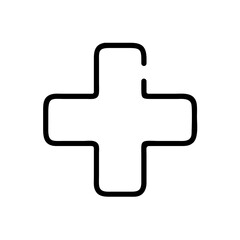 Obraz premium Minimalist line icon of medical cross for first aid and healthcare