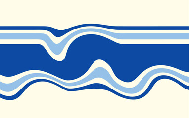 Wavy striped abstract background vector. Template background with blue waves design. summer background