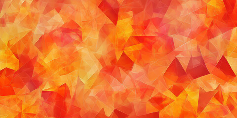 Fototapeta premium A seamless background of geometric triangles and rectangles in vibrant orange, red, and peach fuzz, creating a modern, minimalist feel with strong visual impact.
