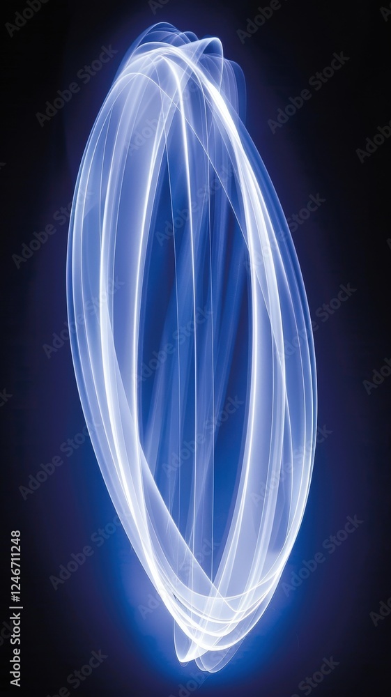 Poster a glowing, swirling pattern of blue light against a dark background, creating a mesmerizing and dyna