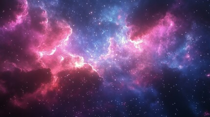 Obraz premium Colorful cosmic clouds with starry sky in the background at night