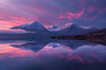 Obraz premium Surreal Twilight: A Majestic Collision of Nature's Elements in Perfect Harmony