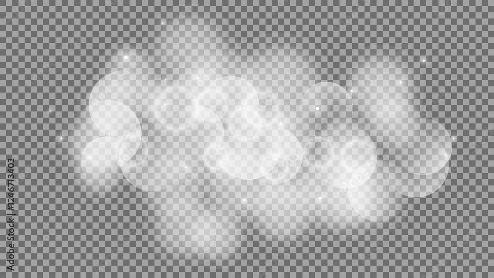 Poster bokeh circles on transparent background
