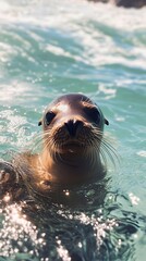 Fototapeta premium A cute baby sea lion 
