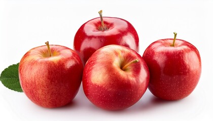 red apples on white background