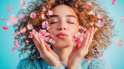 Graceful elegance and joyful freedom with flower petals