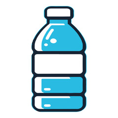 A blue Water bottle vector art illustration
