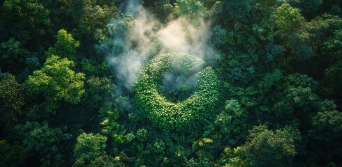 Forest CO2 Emissions Representation with Pond Symbolizing Carbon Dioxide Impact on Environment and Climate