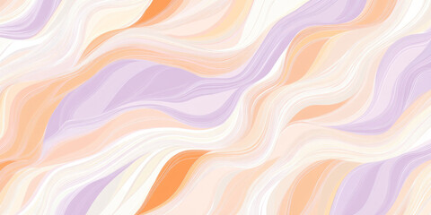 A seamless abstract design featuring wavy lines and smooth gradients in peach fuzz, lilac, and soft orange, creating a calm, ethereal ambiance.