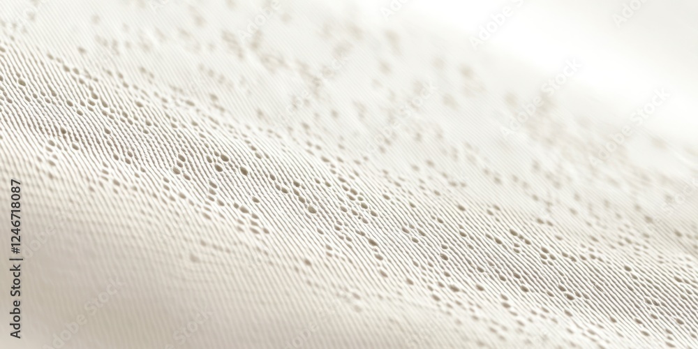 Poster White fabric with a pattern of dots