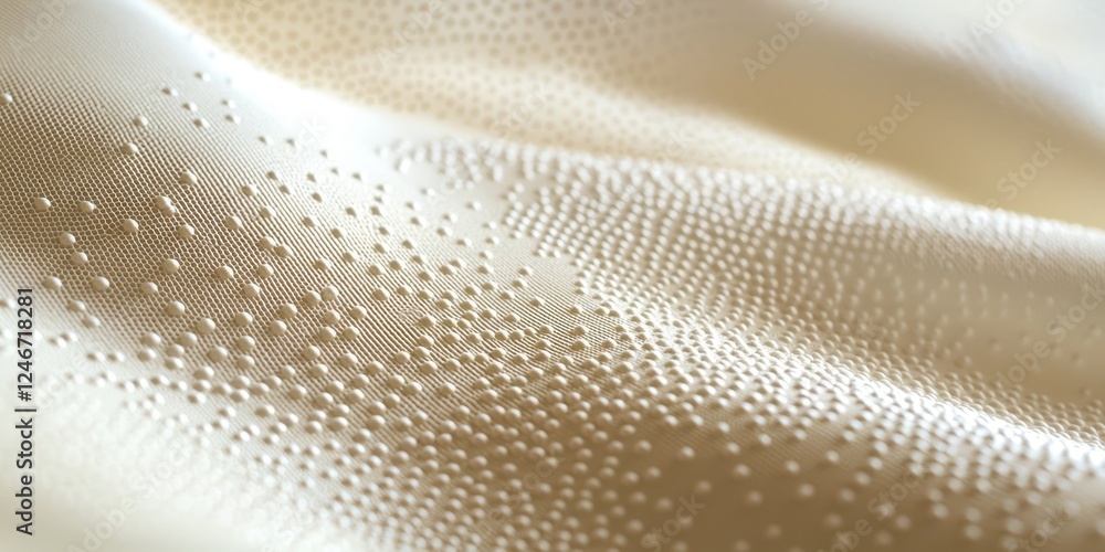 Poster white fabric with many small dots on it