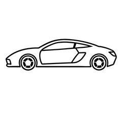 black car isolated on white