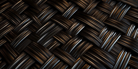 Dark metallic carbon fiber background with a fine woven pattern and subtle reflective highlights. The futuristic, lightweight texture is commonly used in sports cars, aerospace, and high-performance